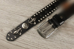 Handmade Genuine Custom Punk Biker Leather Mens Leather Men Belt for Men - iwalletsmen