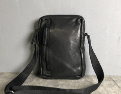 Genuine Leather Mens Cool Chest Bag Sling Bag Crossbody Bag Travel Bag Hiking Bag for men