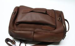 Mens Leather Barrel Backpack Cool Travel Bag Weekender Bag for men - iwalletsmen