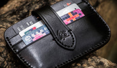 Handmade Leather Mens Cool billfold Wallet Card Holder Small Card Slim Wallets for Men