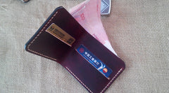 Handmade Vintage Leather Mens Slim Small Wallet Leather Bifold Wallets for Men - iwalletsmen
