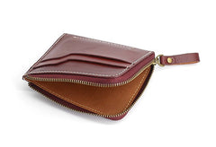 Leather Mens Front Pocket Wallets Small Slim Wallet Card Wallet Change Wallet for Men - iwalletsmen