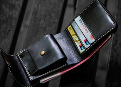 Handmade Leather Boa Skin Tooled Mens billfold Wallet Cool Slim Wallet Biker Wallet for Men