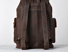 Handmade Leather Mens Cool Backpack Sling Bag Large Travel Bag Hiking Bag for Men
