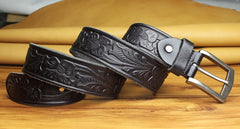 Handmade Genuine Leather Mens Leather Men Brown Black Belt for Men Cool Leather Belt