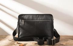 Black Cool Leather Mens Shoulder Bags Messenger Bags for Men - iwalletsmen