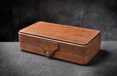 Handmade Leather Mens Box Wallet Wristlet Clutch Wallet Cigarette Box for Men - iwalletsmen