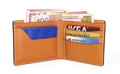 Leather Mens Small Wallet Slim Wallet Front Pocket Wallet Card Wallet for Men - iwalletsmen