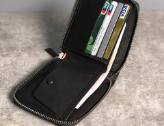 Genuine Leather Mens Cool billfold Leather Wallet Men Small Wallets Bifold for Men