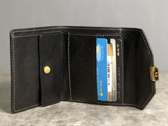 Handmade Leather Mens Cool billfold Leather Wallet Men Small Wallets Trifold for Men