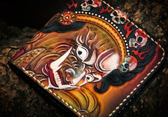 Handmade Leather Mah¨¡k¨¡la Tooled Mens billfold Wallet Cool Leather Wallet Slim Wallet for Men