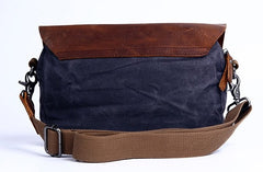 Mens Waxed Canvas Leather Small Side Bag Canvas Courier Bags for Men - iwalletsmen