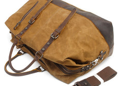 Mens Waxed Large Canvas Weekender Bag Canvas Travel Bag Canvas Overnight Bag for Men - iwalletsmen