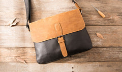 Handmade Cool Leather Mens Small Messengers Bag Shoulder Bags for Men - iwalletsmen