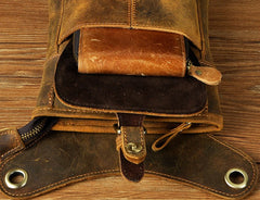 Cool Biker Leather Drop Leg Bag Mens Belt Pouch Waist Bag Shoulder Bag for Men - iwalletsmen