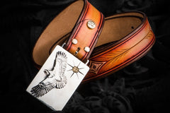 Handmade Genuine Leather Mens Belt Custom Cool Leather Men Black Belt for Men