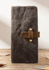 Cool Canvas Leather Mens Long Wallet Long Wallet for Men - iwalletsmen