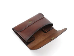 Leather Mens Front Pocket Wallet Small Wallets Card Wallet Change Wallet for Men - iwalletsmen