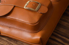Handmade Leather Mens Cool Shoulder Bag Messenger Bag Chest Bag Bike Bag Cycling Bag for men