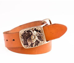 Handmade Genuine Leather Punk Rock Elephant Mens Cool Men Biker Trucker Leather Belt