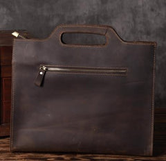 Genuine Leather Mens Cool Clutch Wristlet Bag Briefcase Work Bag Business Bag for men