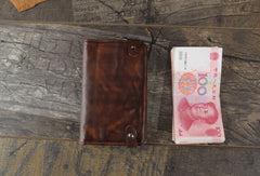 Handmade Leather Mens Cool Long Leather Wallet Bifold Clutch Wallet for Men