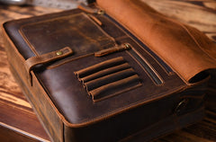 Genuine Leather Mens Cool Messenger Bag Briefcase Work Bag Business Bag for men