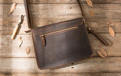 Vintage Leather Small Mens Cool Messenger Bags Small Shoulder Bag for Men - iwalletsmen