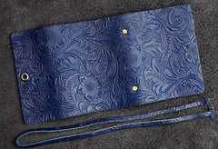 Handmade Leather Floral Mens Cool billfold Wallet Card Holder Small Card Slim Wallets for Men