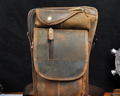 Cool Leather Drop Leg Bag Belt Pouches Mens Waist Bag Shoulder Bag for Men - iwalletsmen