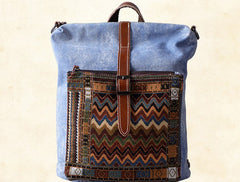 Vintage Canvas Leather Travel Bag Mens Backpack Canvas Canvas School Bag for Men - iwalletsmen