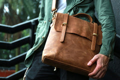 Vintage Mens Leather Briefcase Handbag Shoulder Bag Backpack for men - iwalletsmen