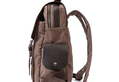 Mens Canvas Leather Backpack Canvas Travel Backpack Canvas School Backpacks for Men - iwalletsmen