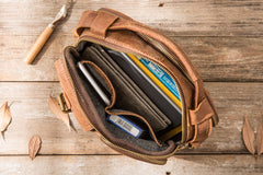Cool Leather Small Mens Messenger Bags Small Shoulder Bags  for Men - iwalletsmen
