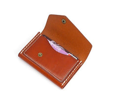 Leather Mens Card Wallet Front Pocket Wallet Small Slim Wallet Change Wallet for Men - iwalletsmen