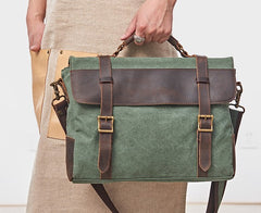 Mens Canvas Leather Cool Side Bag Messenger Bag Canvas Handbag for Men - iwalletsmen
