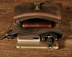 Vintage Mens Leather Side Bag Belt Pouch Holster Belt Case Waist Pouch for Men - iwalletsmen