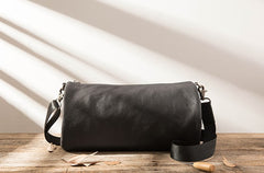 Cool Leather Mens Barrel Shoulder Bags Messenger Bags for Men - iwalletsmen