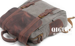 Mens Canvas Leather Backpack Canvas Hiking Backpack Canvas Travel Backpack for Men - iwalletsmen
