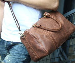 Leather Mens Small Weekender Bags Travel Bag Shoulder Bags for men - iwalletsmen