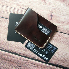 Handmade Leather Mens Slim Front Pocket Wallets Leather Cards Wallet for Men - iwalletsmen