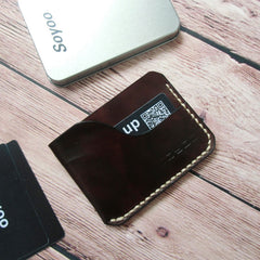 Handmade Leather Mens Slim Front Pocket Wallets Leather Cards Wallet for Men - iwalletsmen