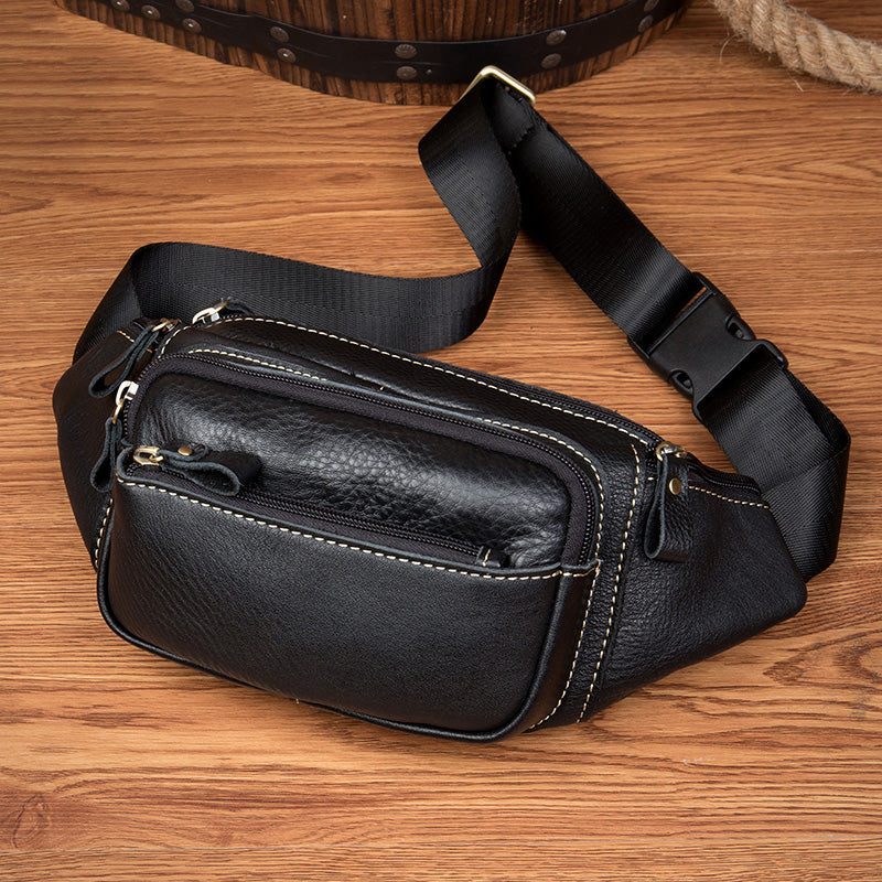 Leather Fanny Pack Mens Waist Bag Hip Pack Belt Bag Bumbag for Men