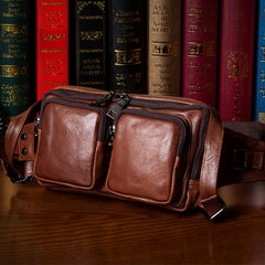Leather Fanny Pack Mens Waist Bag Hip Pack Belt Bag Bumbag for Men