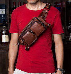 Leather Fanny Pack Mens Waist Bag Hip Pack Belt Bag Bumbag for Men