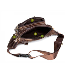 Leather Fanny Pack Mens Waist Bag Hip Pack Belt Bag Bumbag for Men