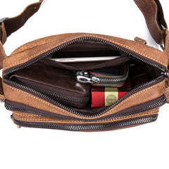 Leather Fanny Pack Mens Waist Bag Hip Pack Belt Bag Bumbag for Men