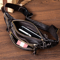 Leather Fanny Pack Mens Waist Bag Hip Pack Belt Bag Bumbag for Men