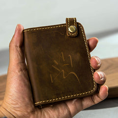 Leather Men Slim Small Wallet Bifold Small Vintage Wallet for Men