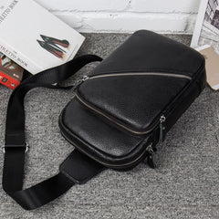 Leather Mens Cool Sling Bag Crossbody Bag Chest Bag for men